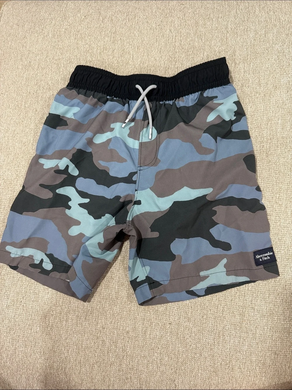 Abercrombie & Fitch Blue and Gray Camo Kids Swim Trunks